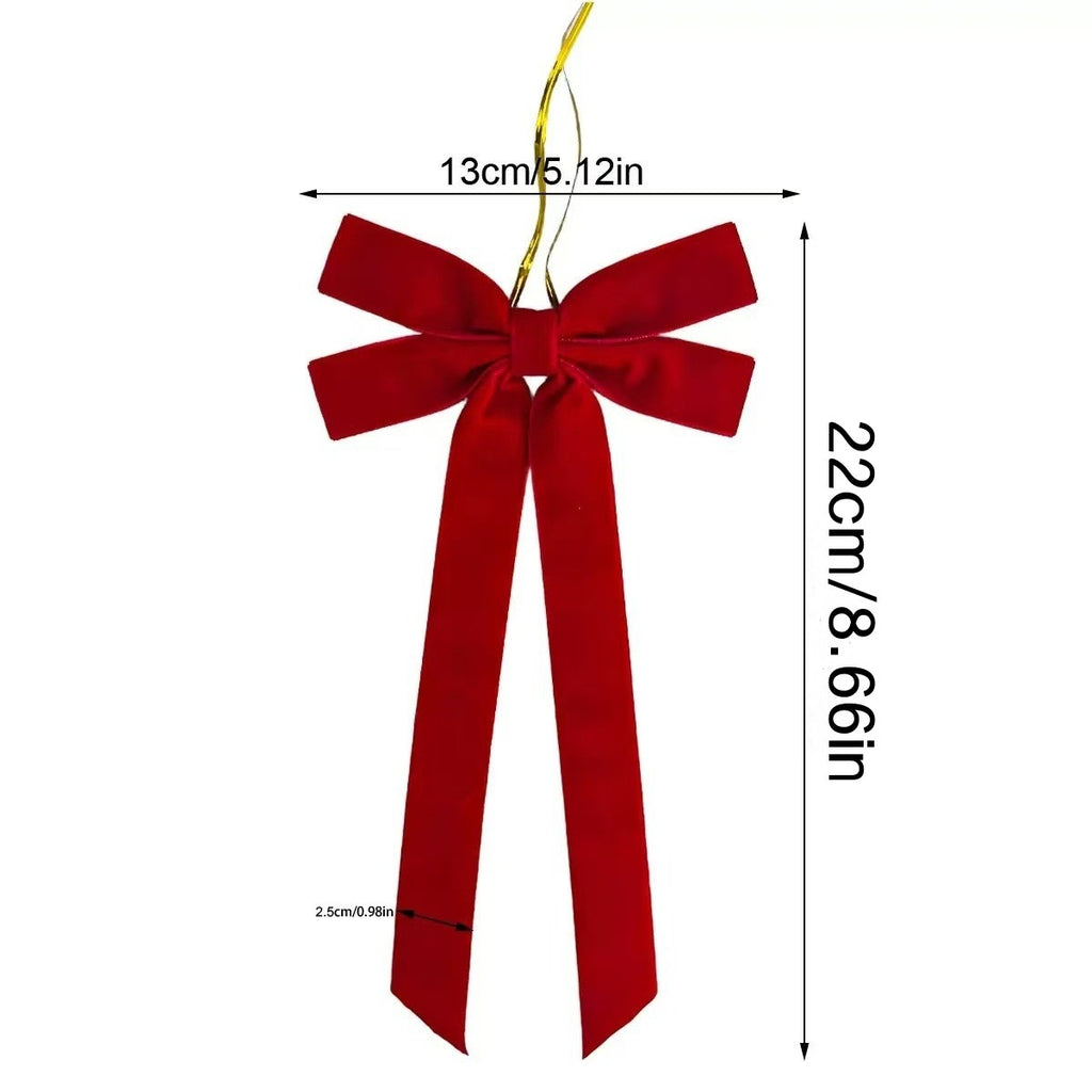 Velvet Christmas Tree Bows With Twist Tie - view 1