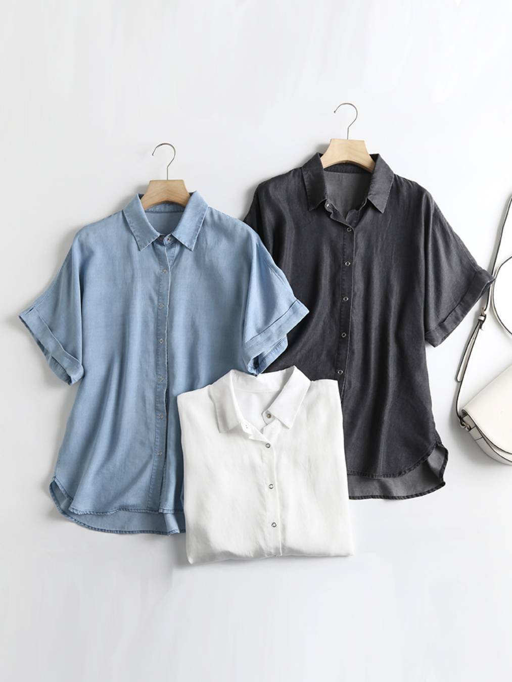 Soft Chambray Short Sleeve Button Down Shirt