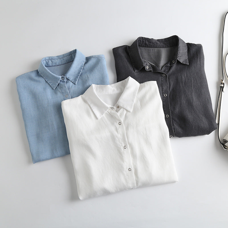 Soft Chambray Short Sleeve Button Down Shirt - view 1