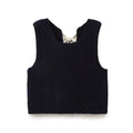 Ribbon Bow Back Knit Sweater Vest - Black