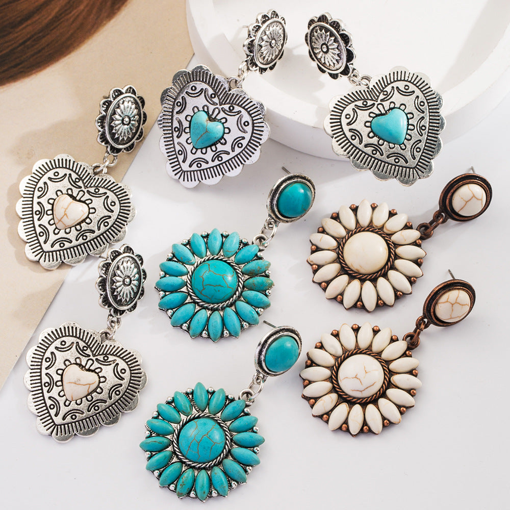 Western Concho Statement Drop Earrings - view 1