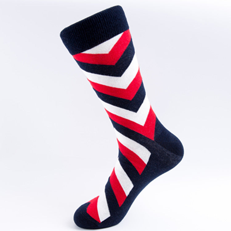 Stars And Stripes Pattern Crew Socks - Color_01