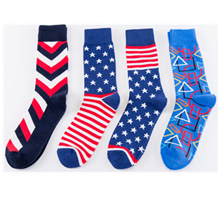Stars And Stripes Pattern Crew Socks - view 1