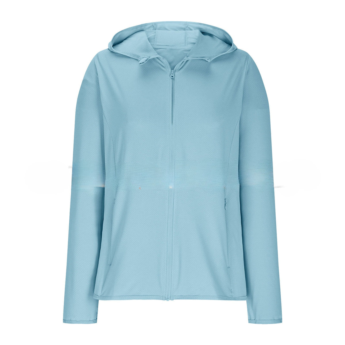 Lightweight Hooded Sun Jacket With Full Zip - SkyBlue