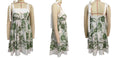 Scarf Print Tie Strap Mini Dress - Green