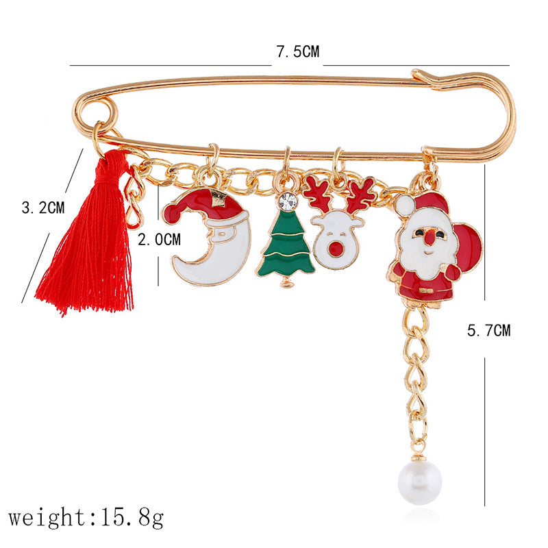 Tassel and Pearl Charm Pin Brooch - NO-1 - 2