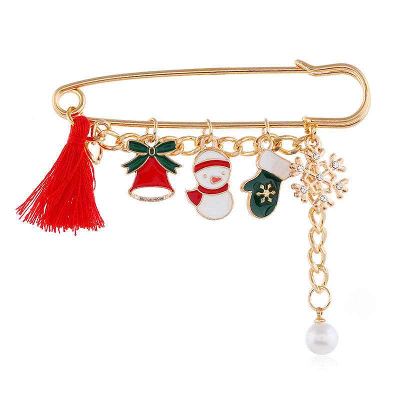 Tassel and Pearl Charm Pin Brooch - NO-3