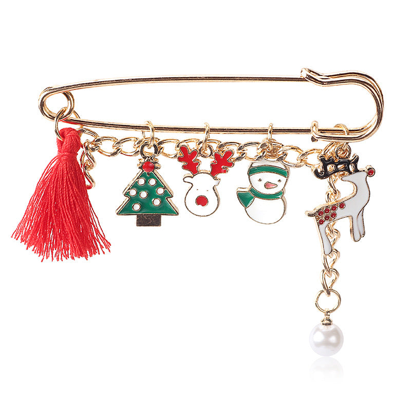 Tassel and Pearl Charm Pin Brooch - NO-5