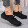 Knot Strap Slip On Ballet Flats - black