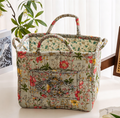 Quilted Floral Tote with Side Pockets - GGrass