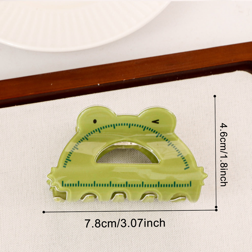 Pencil Scissors Protractor Novelty Hair Claw Clip - Half_Circle - 1