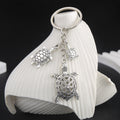 Vintage Silver Tone Turtle Charm Keychain - Turtle