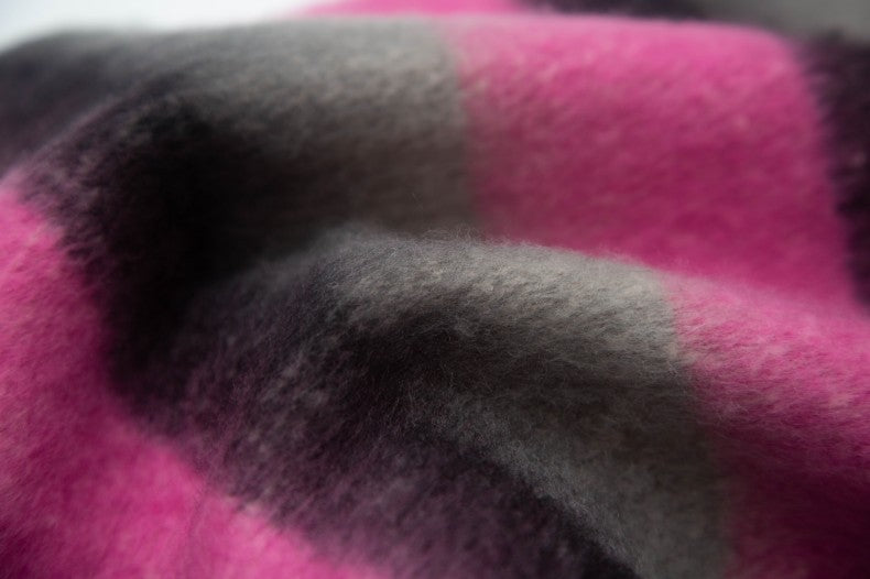 Wide Stripe Brushed Fringe Shawl Scarf - NO-1 - 4