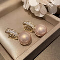 Baguette Crystal Pearl Drop Earrings - Color_01