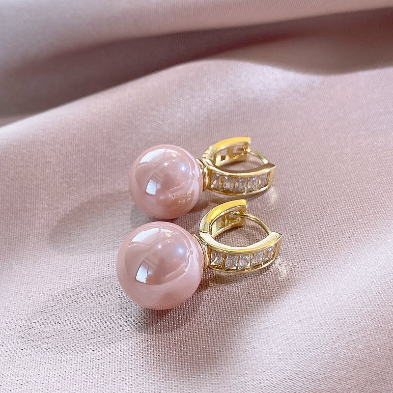 Baguette Crystal Pearl Drop Earrings - view 2