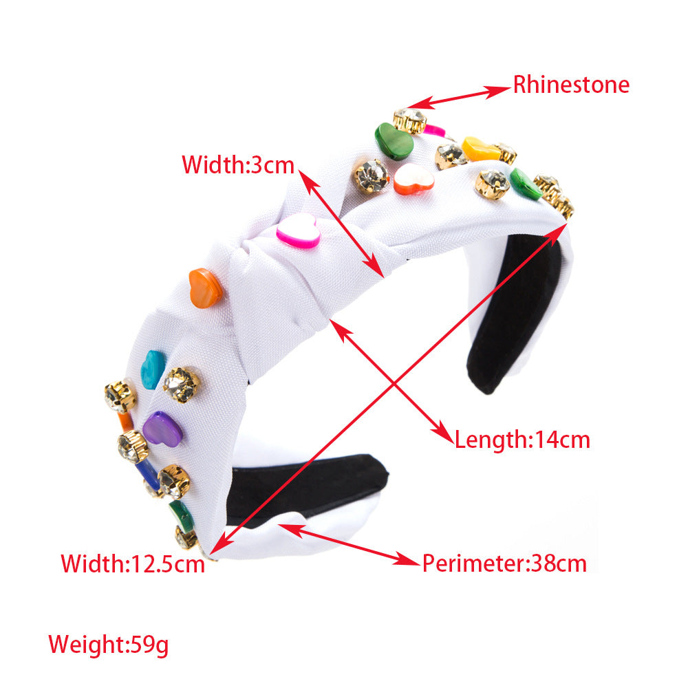 Colorful Heart Stud Knotted Headband - view 1