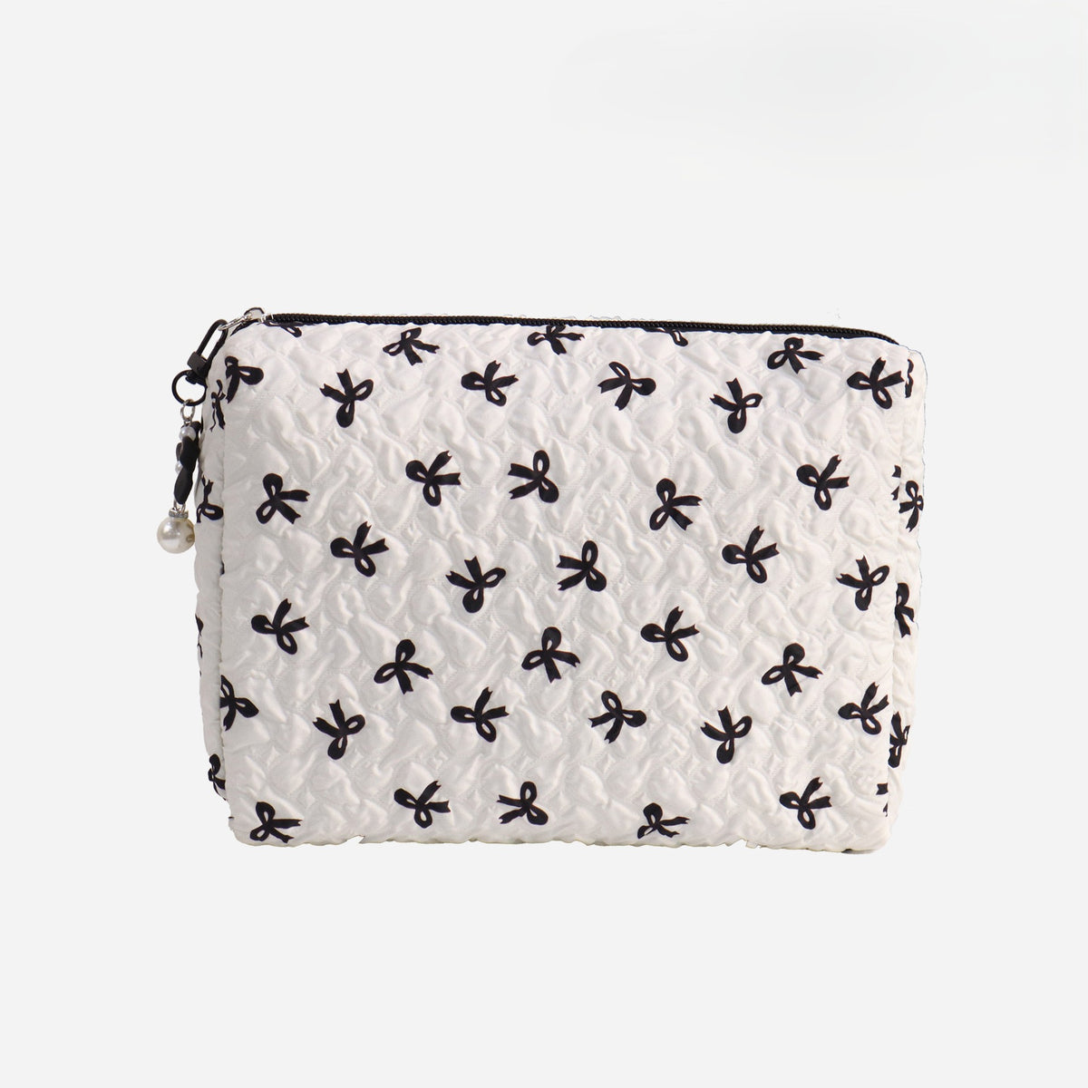 Quilted Ribbon Motif Cosmetic Storage Bag - C1