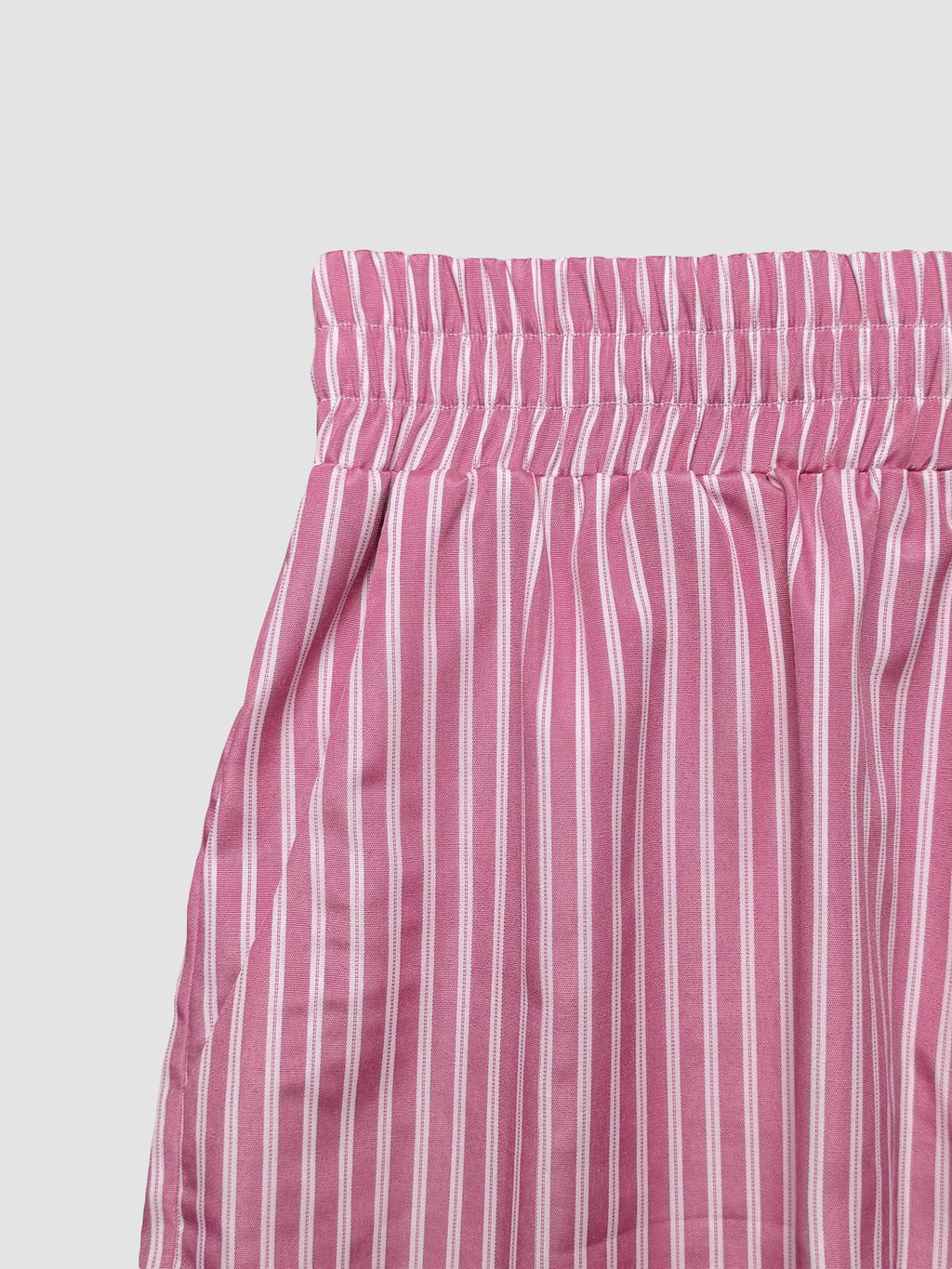 Bow Back Striped Shirt and Shorts Set - Pink - 4