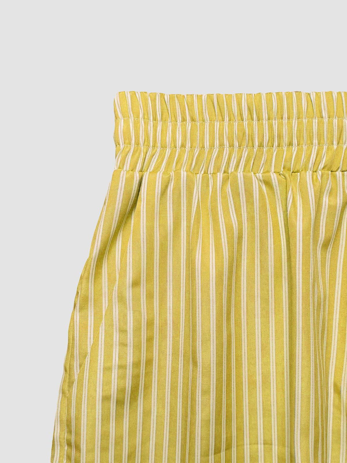 Bow Back Striped Shirt and Shorts Set - Yellow - 3