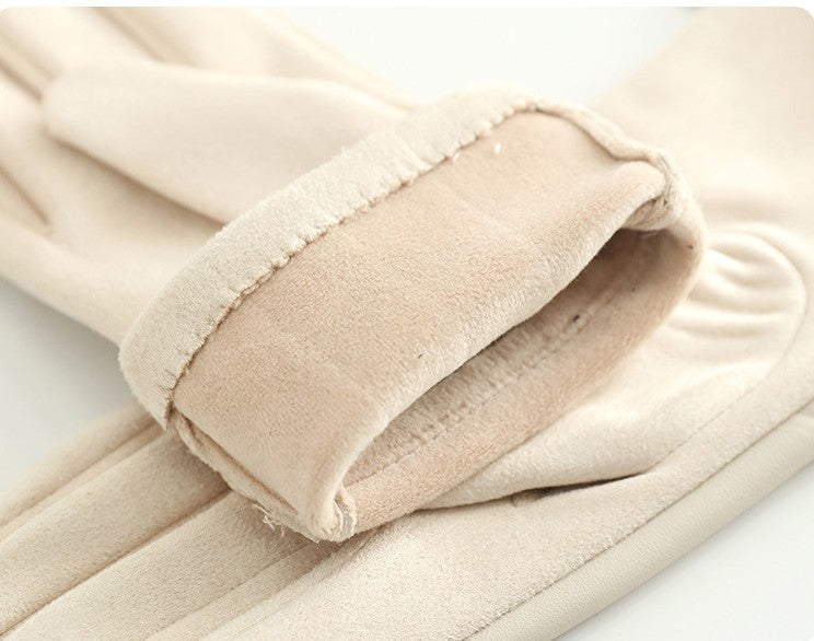 Bow Trim Faux Leather Winter Gloves - view 2