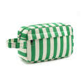 Vertical Stripe Canvas Toiletry Pouch - Dark Green