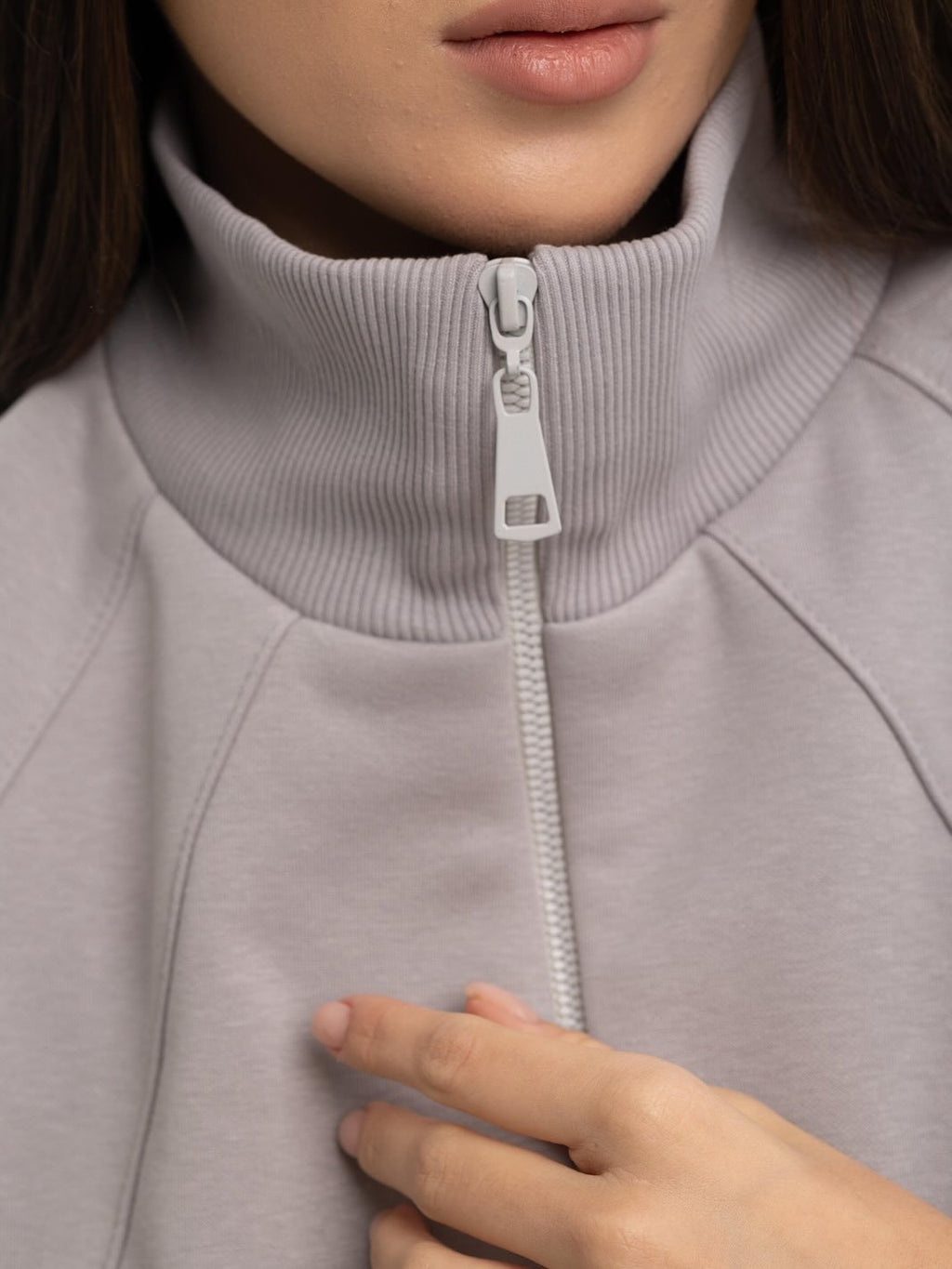 Brushed Fleece Zip Jacket And Jogger Set - Grey - 1