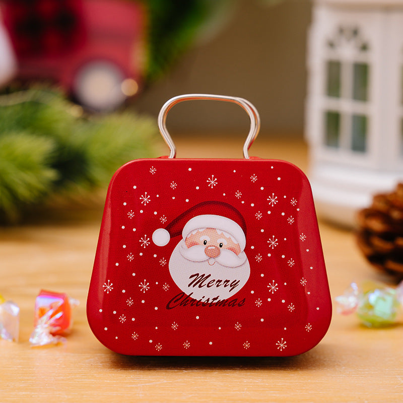 Christmas Tin Candy Box Shaped Like a Mini Purse - A