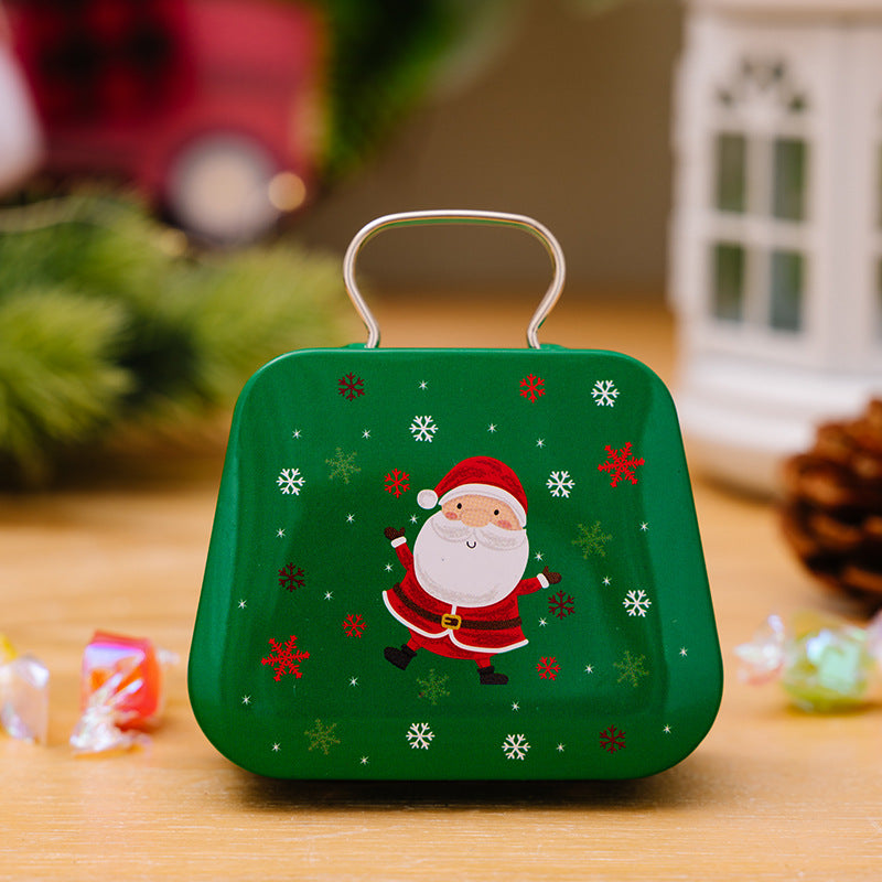 Christmas Tin Candy Box Shaped Like a Mini Purse - B