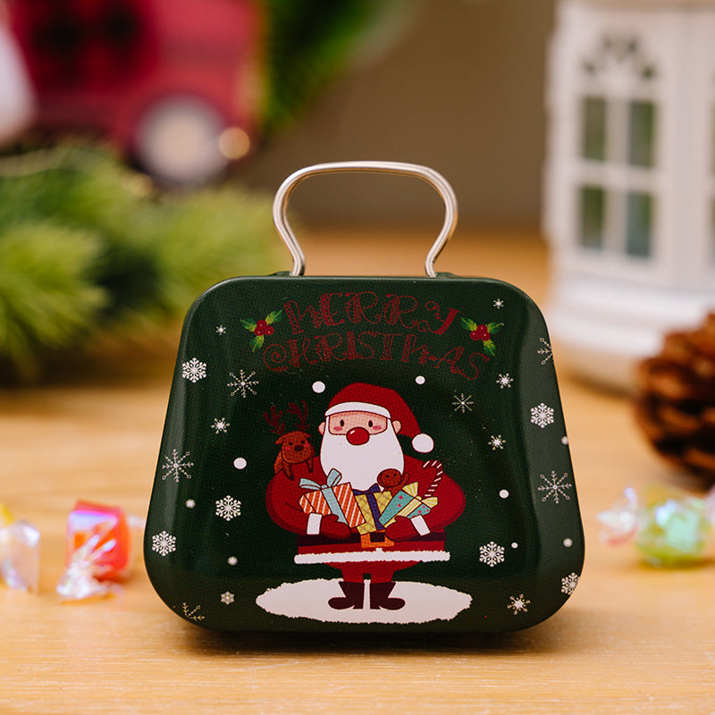 Christmas Tin Candy Box Shaped Like a Mini Purse - C