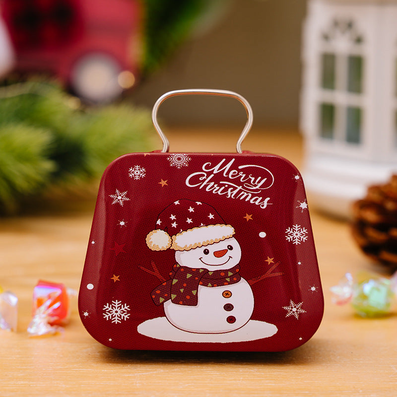 Christmas Tin Candy Box Shaped Like a Mini Purse - E