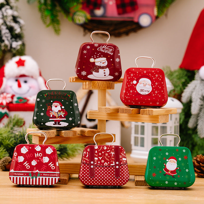 Christmas Tin Candy Box Shaped Like a Mini Purse