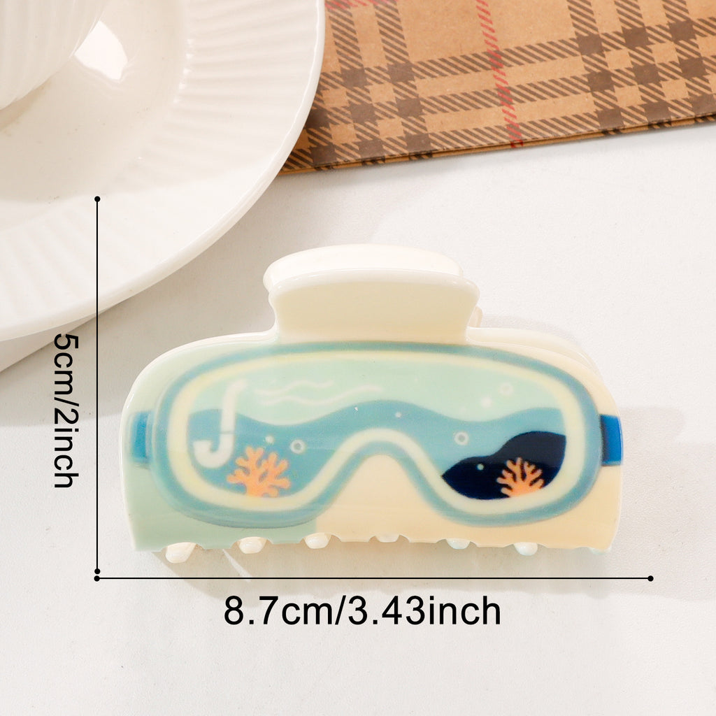 Novelty Beach Theme Acrylic Hair Claw Clip - Diving_Mirror