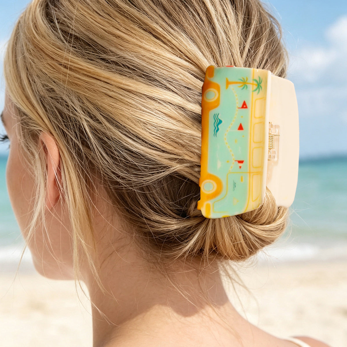 Novelty Beach Theme Acrylic Hair Claw Clip - Minibus