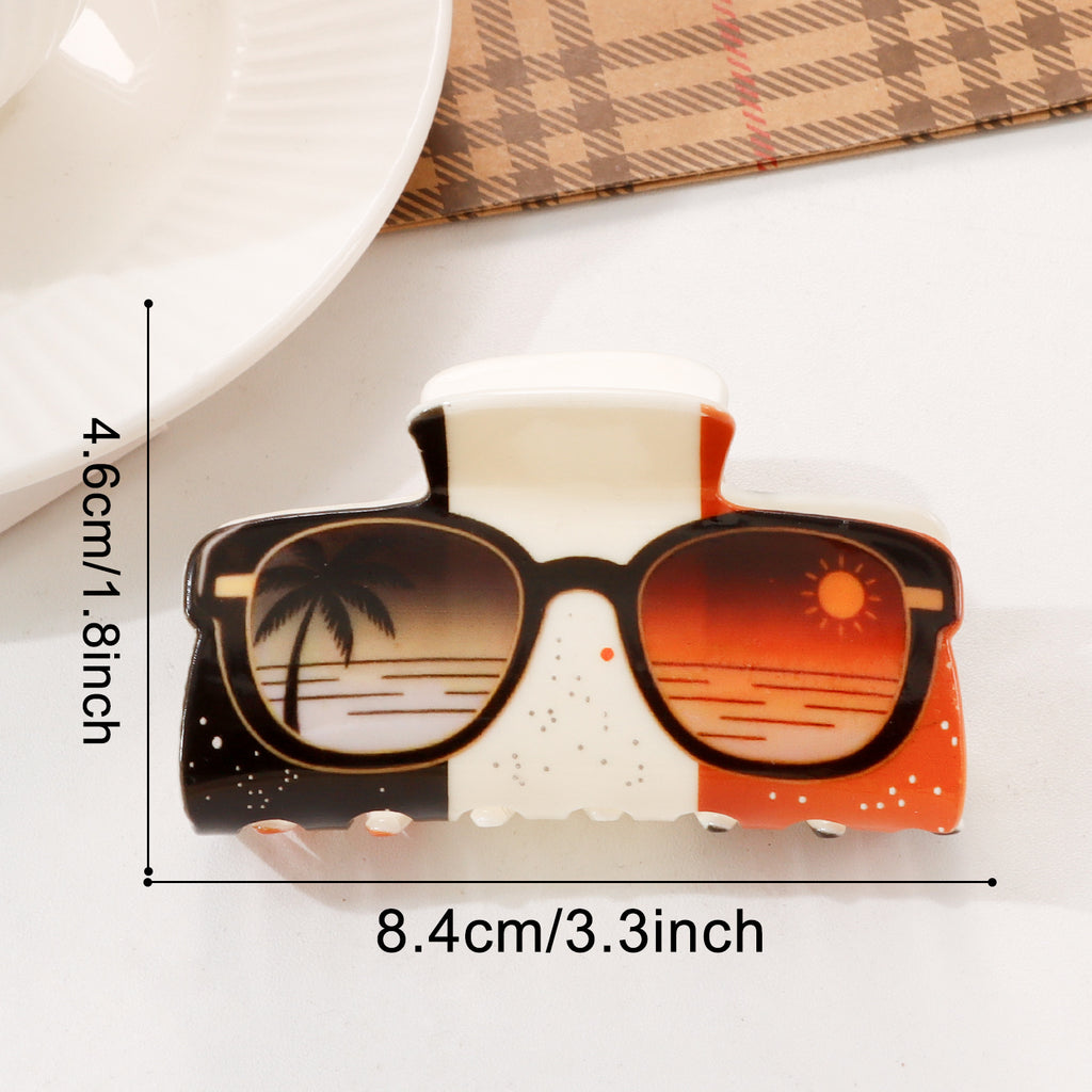 Novelty Beach Theme Acrylic Hair Claw Clip - Sunglasses