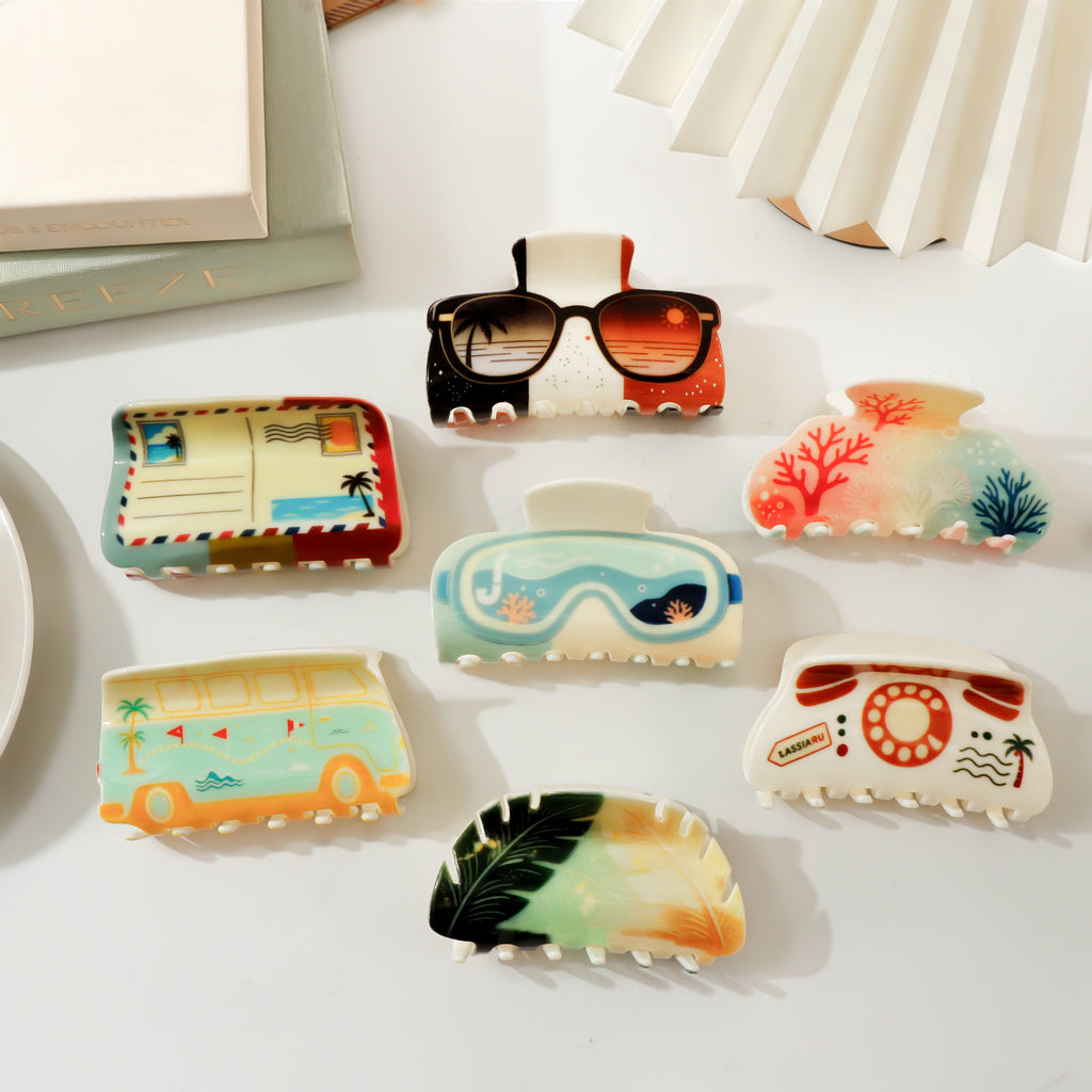 Novelty Beach Theme Acrylic Hair Claw Clip