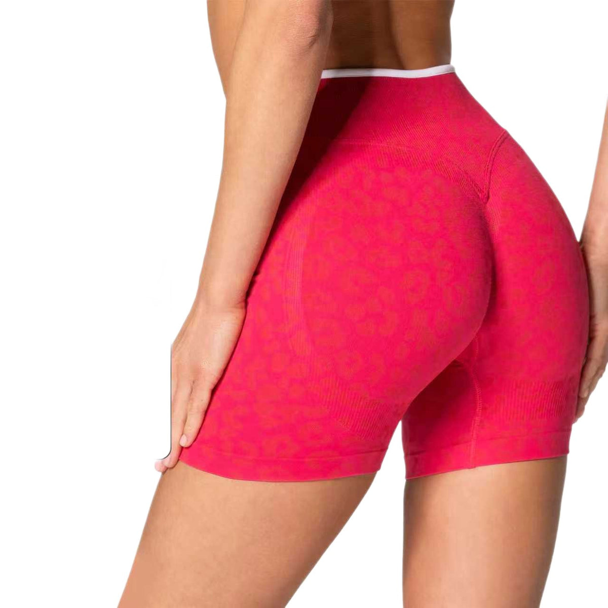 Leopard Seamless Scrunch High Waist Gym Bike Shorts