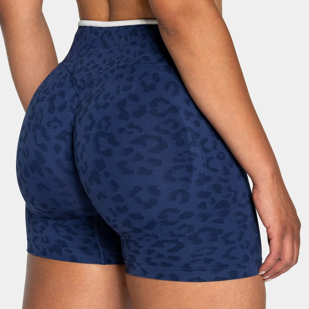 Leopard Seamless Scrunch High Waist Gym Bike Shorts