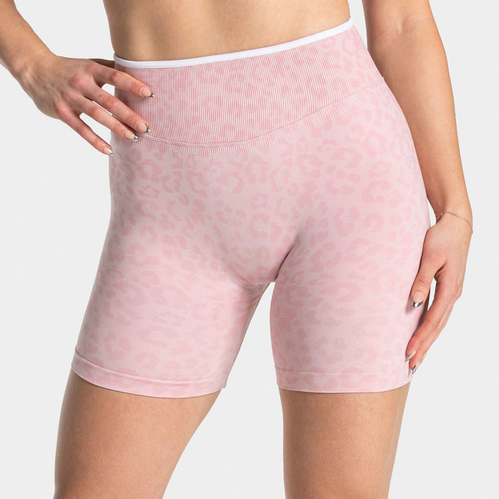 Leopard Seamless Scrunch High Waist Gym Bike Shorts