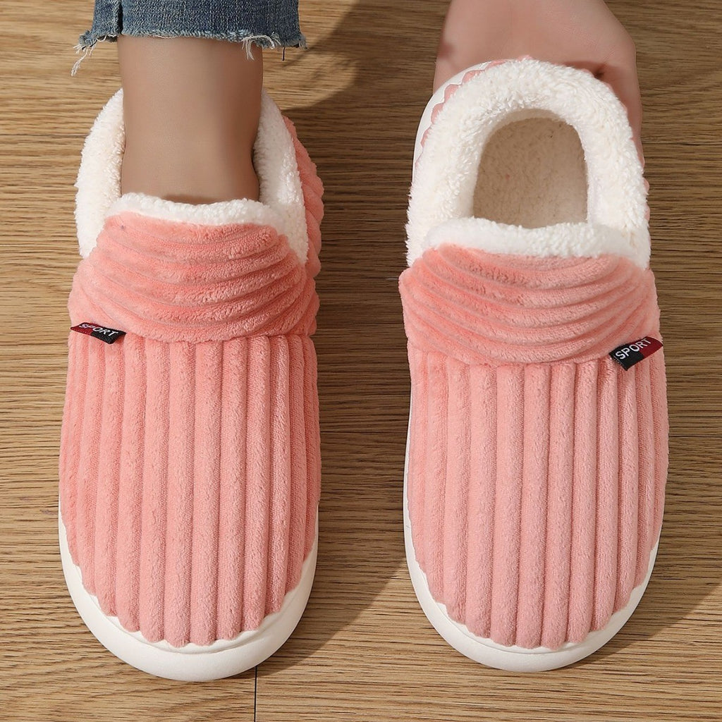 Corduroy Fleece Lined Slipper Booties