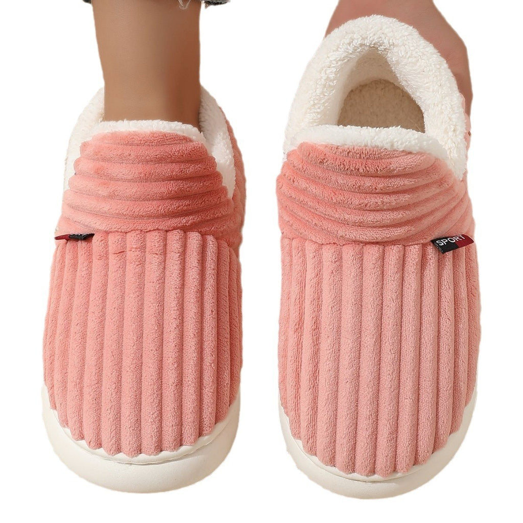 Corduroy Fleece Lined Slipper Booties