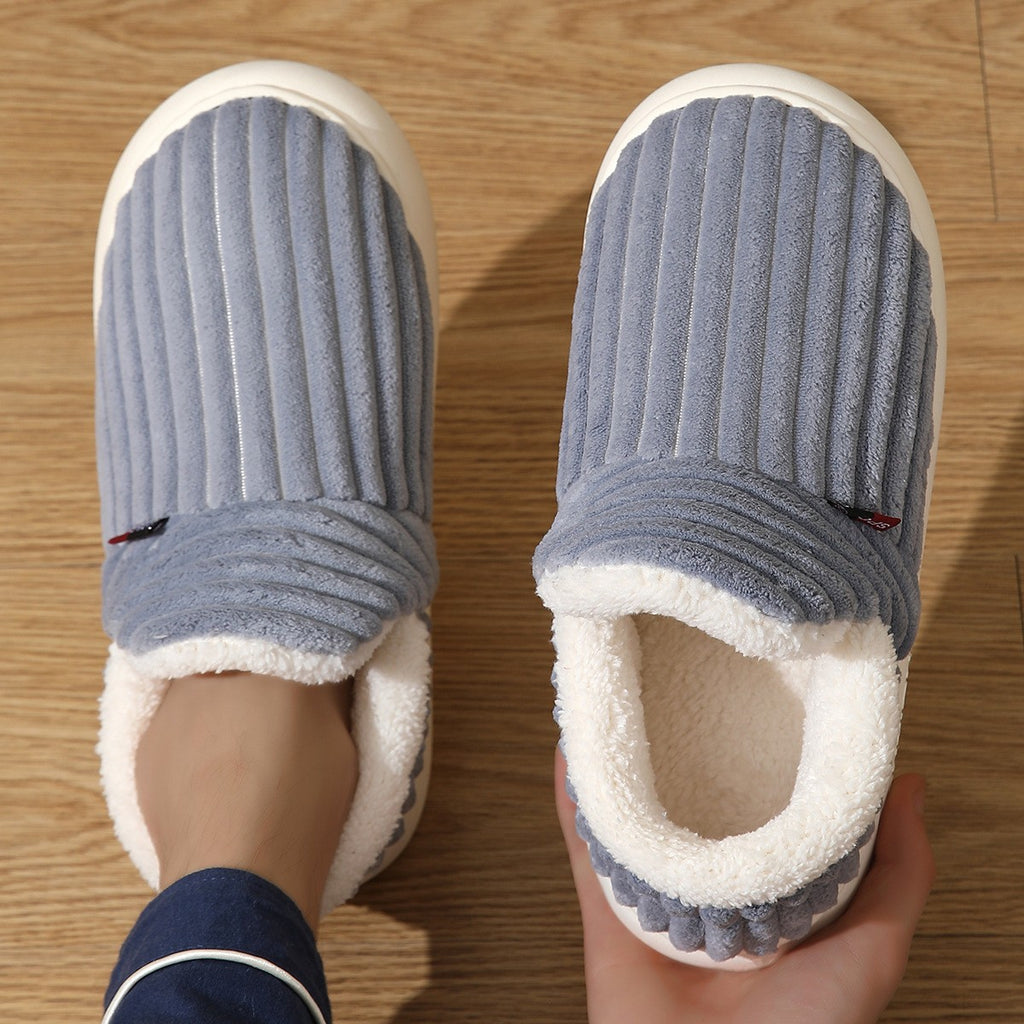 Corduroy Fleece Lined Slipper Booties