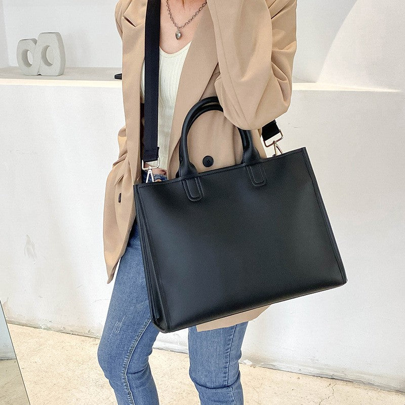 Structured Work Satchel with Crossbody Strap