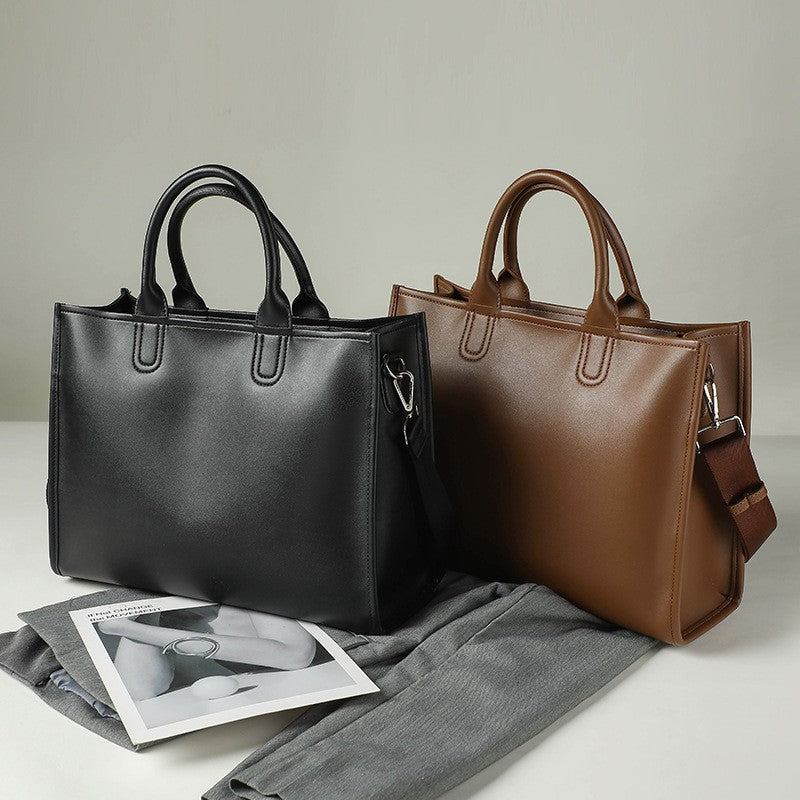 Structured Work Satchel with Crossbody Strap