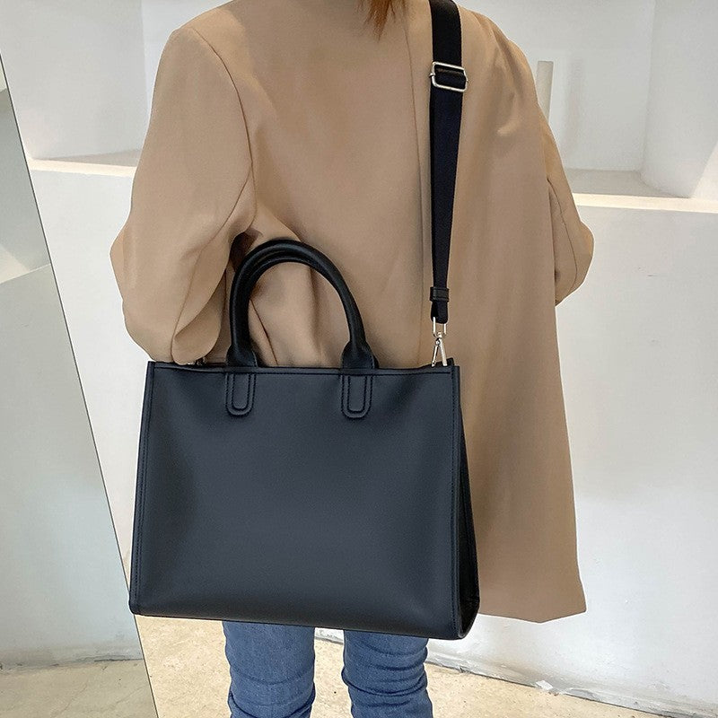 Structured Work Satchel with Crossbody Strap