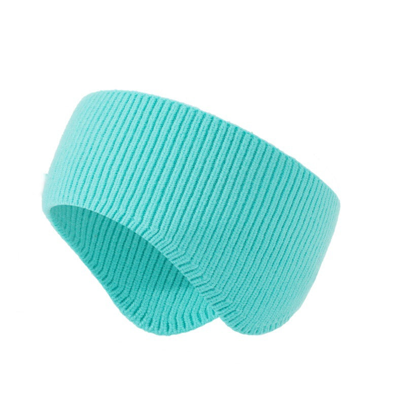 Ribbed Knit Ear Warmer Headband - Blue