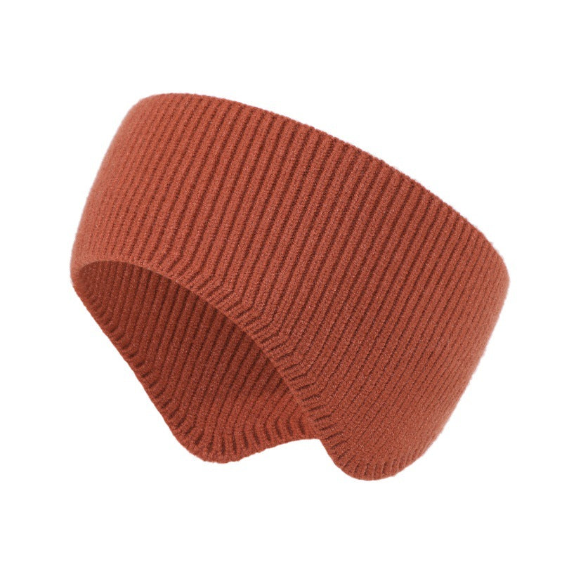 Ribbed Knit Ear Warmer Headband - Caramel