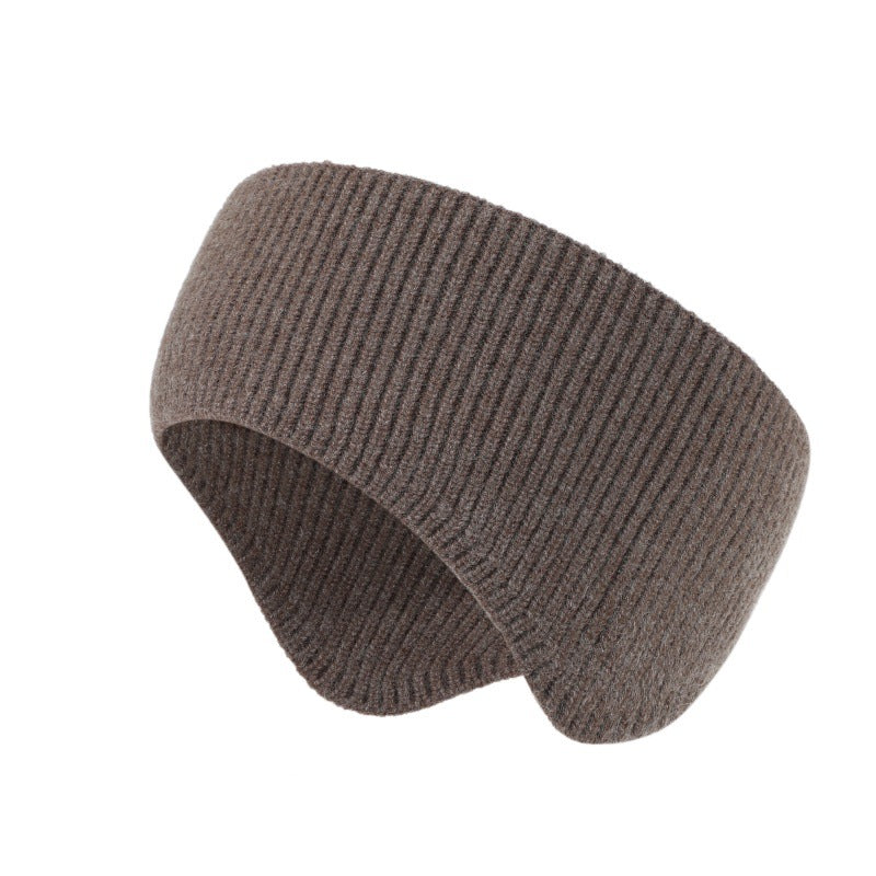 Ribbed Knit Ear Warmer Headband - Coffee