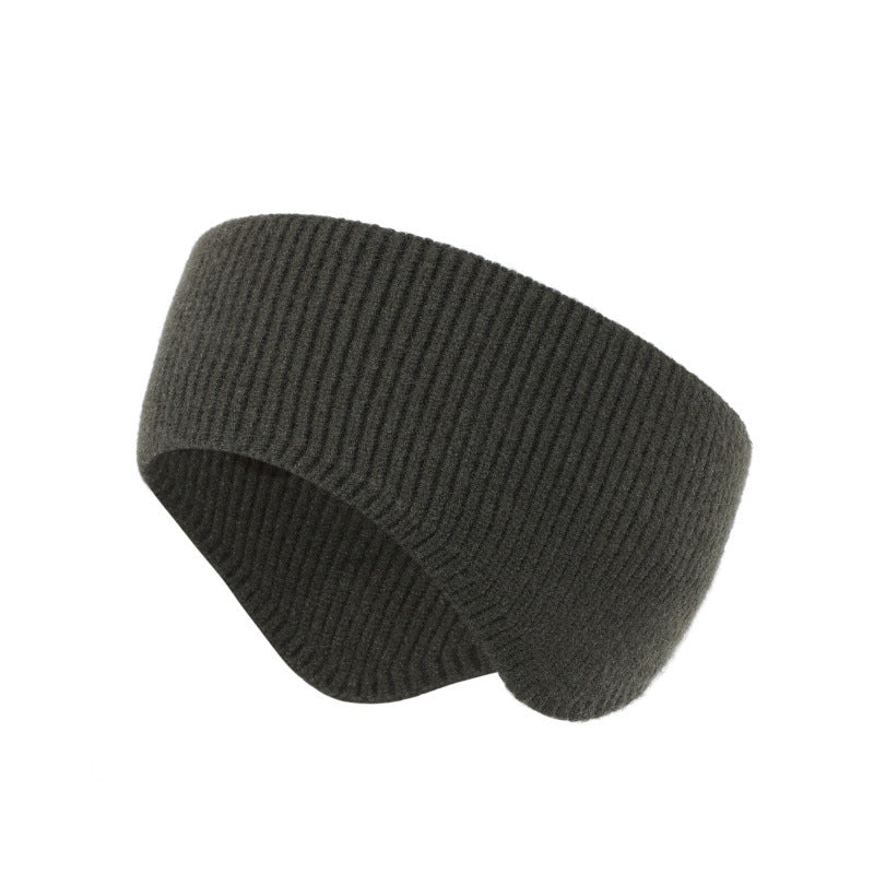 Ribbed Knit Ear Warmer Headband - Green