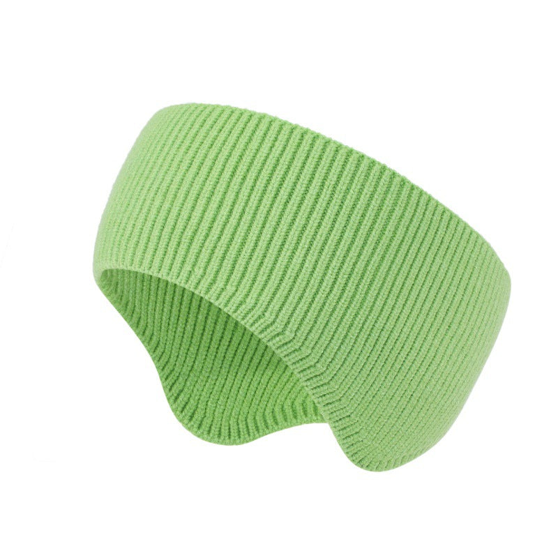 Ribbed Knit Ear Warmer Headband - Light-Green