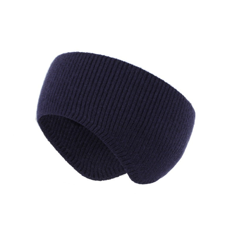 Ribbed Knit Ear Warmer Headband - Navy